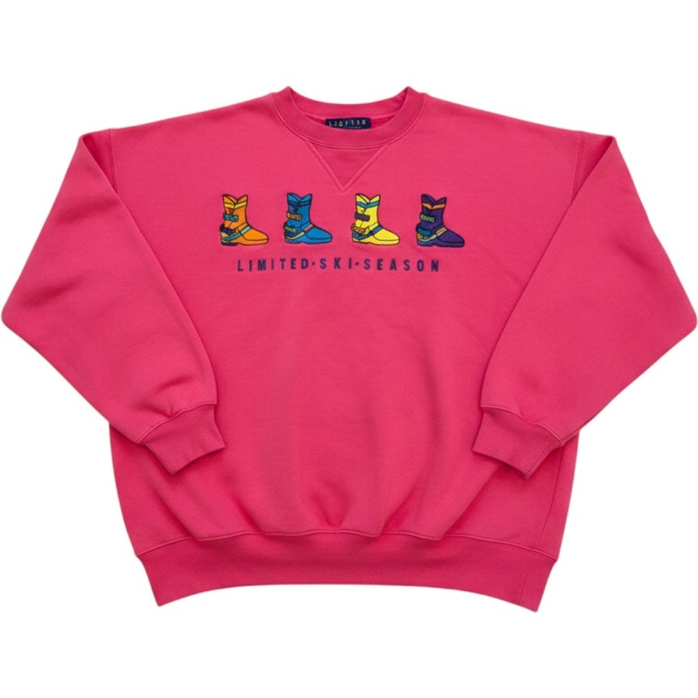 Vintage Limited Too Pink Ski Season Graphic Sweatshirt Girls Size 14 Retro